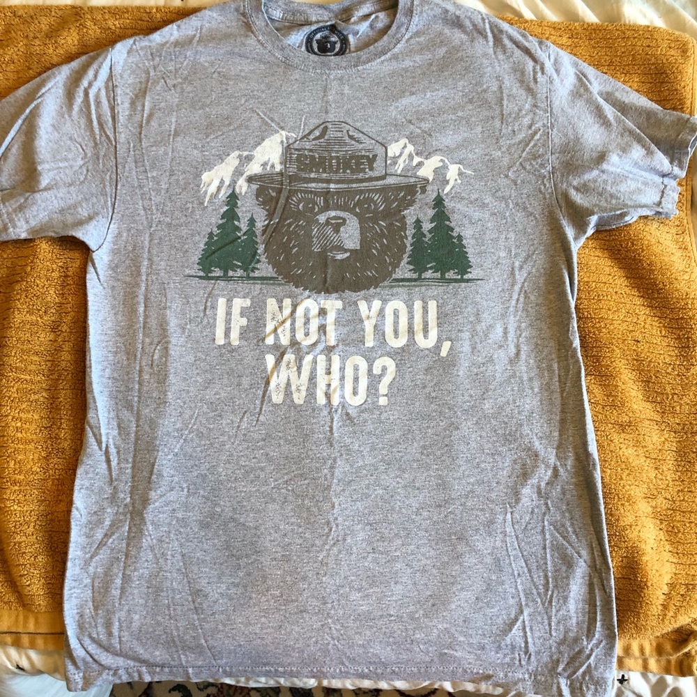 Light gray Smokey the bear T-shirt